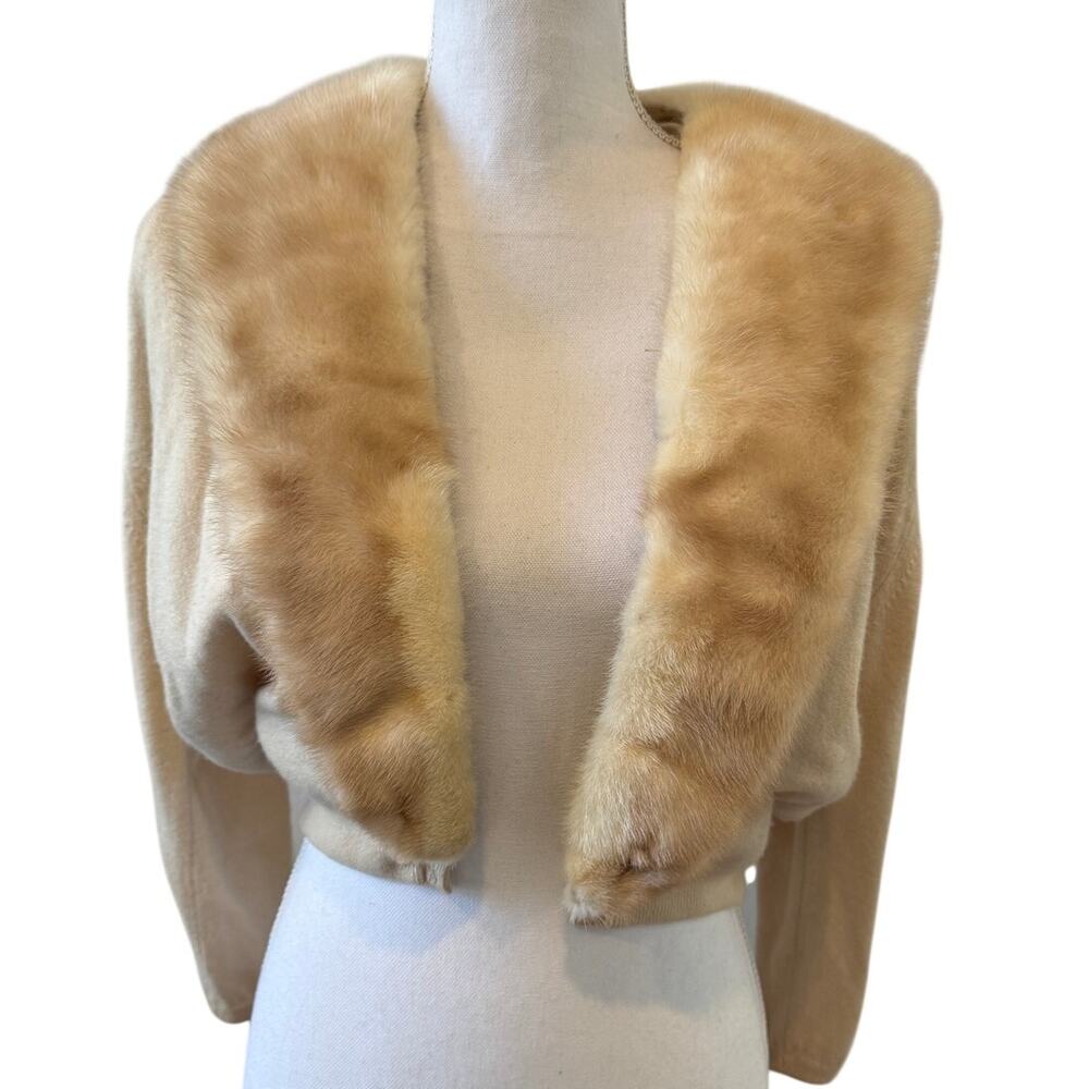 Vintage Blonde Mink Fur Collar Detachable